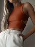 'Ulani' Cutout Round Neck Tank Top - Celes Fashion
